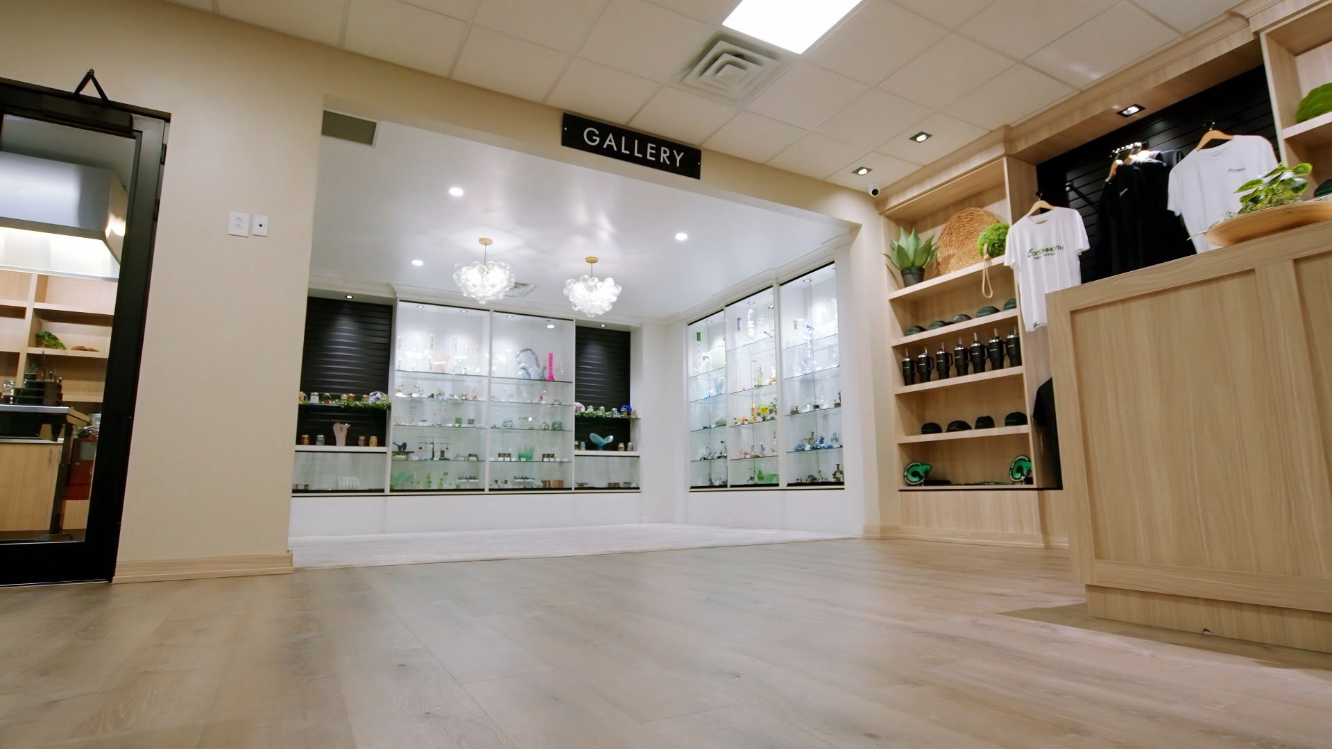 Cottonmouth Dispensary glass art gallery display